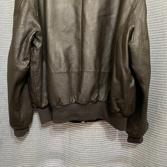Mens Airborne Leathers A2 Air Force Bomber Jacket Sz XL Dark Brown Vintage 90’s - Picture 8 of 15